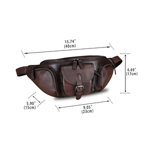 Genuine Leather Fanny Pack for <b>Men</b> and Women Real Leather Sling <b>Bag</b> Crossbody <b>Bag</b> Fashion Waist <b>Bag</b> Chest Purse in wholesale - Product Image 6