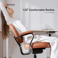 SIHOO L3 une chaise de bureau en cuir ergonomique et élégante avec dossier incurvé et soutien lombaire intégré