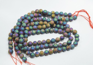 AAA grado 8mm Arco Iris Druzy ágata mate cristal piedra preciosa hebra completa cuentas de piedra galvanizadas Sameer gemas joyería pulseras - Product Image 2