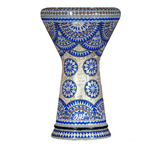 Gawharet El Fan, darbuka orientale en aluminium mosaïque marron classique de 17,5 pouces, instrument de percussion - Product Image 1