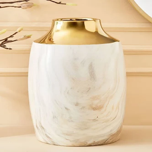 Vase à fleurs en céramique artisanal indien contemporain Design moderne et élégant pour la décoration de bureau à domicile ou d'hôtel Vases en porcelaine - Product Image 1