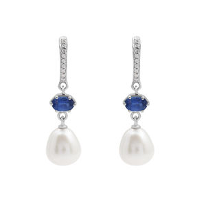 Ensemble de bijoux fins pierre précieuse de cyanite naturelle 6x4 MM réglage de broche à facettes fantaisie comprend un collier de boucle d'oreille en or pour la fête - Product Image 3