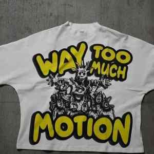 Camisetas de algodón 100% de alto gramaje con estampado puff para hombre, estilo urbano, lavado a la piedra, hombros caídos, lisas, antiencogimiento - Product Image 5