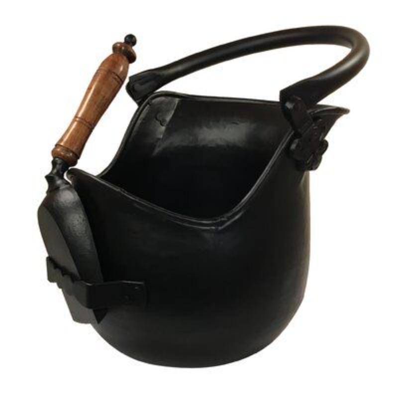 Handcrafted Iron Coal Bucket for Fireplace