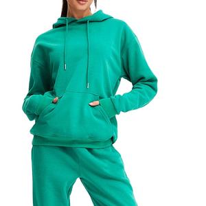 เสื้อสเวตเตอร์ขนแกะแขนยาวทรงโอเวอร์ไซส์ของผู้หญิงเสื้อสวมหัวมีฮู้ดเสื้อแฟชั่นฤดูใบไม้ร่วงมีกระเป๋า - Product Image 3