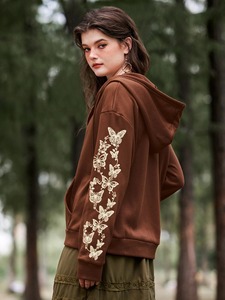 Sudadera con Capucha de Invierno para Mujer, Diseño Nuevo, Talla Grande, Manga Larga, Informal, con Cremallera Completa, Secado Rápido, 100% Algodón, a la Moda - Product Image 2