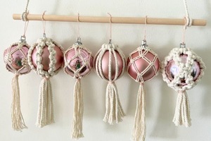 Xmas Bohemian makrome pamuk süsler el yapımı çevre dostu asılı süslemeleri noel ağacı Baubles topu açık kullanım - Product Image 6