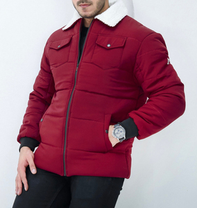 Chaqueta acolchada de algodón con cremallera personalizada al por mayor, chaqueta acolchada con cincha con estampado de letras para hombre - Product Image 3