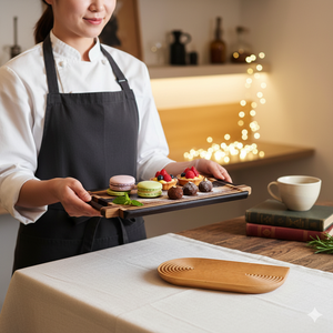 Bandeja de Madera para Servir FT01, Precio de Fábrica, Venta al por Mayor, Formas y Tamaños Personalizados, Plato de Madera Natural Hecho a Mano - Product Image 5