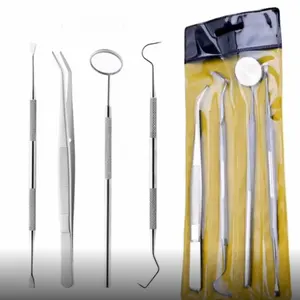 Dental Hygiene Instruments Kit Tarter Scraper Tooth Pick Dental Scaler & Mouth Mirror Dentist Students Tools Sets