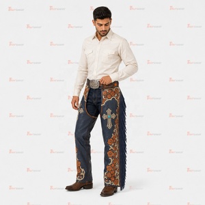Pantalones Largos de Cuero para Motocicleta para Hombre, de Cuero Genuino, Protección para Piernas de Motociclista, Estilo Vaquero Occidental, Equitación, Personalizados - Product Image 2