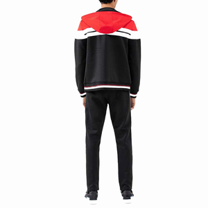 Zipper up Men's Tracksuits in <b>Black</b> Color With Multi Color Stripes Design Slim Fit Jogging / Sports Wear Sweat Suits - Product Image 2