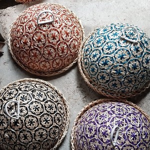 ฝาครอบอาหารทำจากไม้ไผ่สานหลากสีอุปกรณ์พิเศษสำหรับถนอมอาหาร - Product Image 1