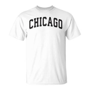 T-Shirt Classica con Stampa Retrò Chicago, Maglietta Promozionale con Stampa Chicgo Vintage - Product Image 1