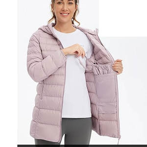 Meilleur design Veste polaire d'hiver pour femmes Nouvel arrivage Manteaux à bulles respirants personnalisés Tissu en toile tricoté Motif solide Capuche - Product Image 6