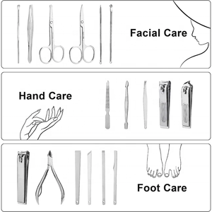 Kit de manucure de 17 pièces de beauté en gros, ensemble de vernis à miroir en acier inoxydable à haute teneur en carbone, manucure et pédicure - Product Image 3