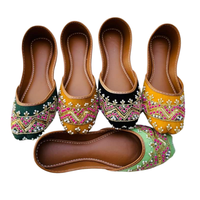 Chaussures Khussa Jutti pakistanaises faites à la main pour femmes, tendance mode estivale la plus vendue, à lacets, plates, respirantes, antidérapantes, pour mariage et fête