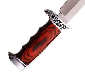 Cuchillo Bowie hecho a mano de alta calidad, hoja fija de acero, Pakka mango de madera, venta al por mayor, gran oferta, Funda de cuero personalizada OEM incluida - Product Image 3
