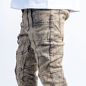 Venta al por mayor Pantalones de hombre hechos a medida Pantalones apilados lavados para hombres Pantalones de hombre de diseño único Pantalones apilados lavados - Product Image 6