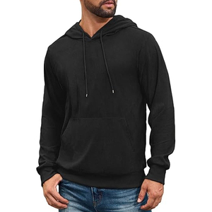 Sudadera con Capucha de Alta Calidad para Hombre, Estilo Hip Hop Urbano, Diseño Sólido, 100% Algodón Felpa, Ecológica, Talla XL Plus - Product Image 1