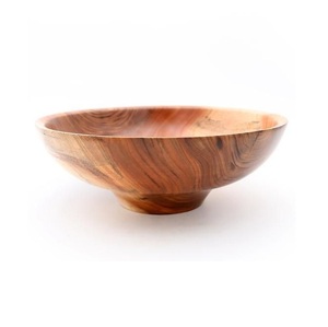 Cuenco de madera hecho a mano, reutilizable, 100% Natural, redondo, para ensalada, bambú - Product Image 1