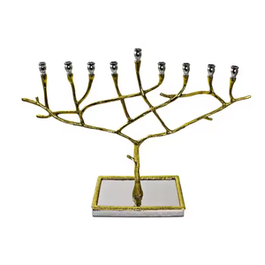 Bougeoir de mariage en métal luxueux pour la décoration de la maison pour les fêtes de mariage bougeoir Menorah par décor impex - Product Image 4