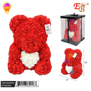 14 \ "orso rosa rosso con cuore bianco illuminato 6-PC Set per le decorazioni di san valentino - Product Image 1