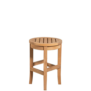 Silla de Barra Redonda de Estilo Minimalista para Exteriores, Sillas de Madera de Teca para Isla de Cocina - Rima - Product Image 1