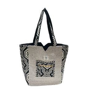 Của phụ nữ cổ điển kích thước lớn sọc handmade <span class=keywords><strong>Canvas</strong></span> Tote túi thân thiện với môi gai Casual buổi tối vai túi phong cách thời trang - Product Image 2