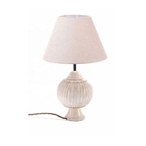 Modern Bone Table <b>Lamp</b> Hand Carved Scallop Design Without <b>Shade</b> Elegant Electric Nightstand <b>Lamp</b> Stylish Bedside Showcase - Product Image 5