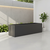 Pot Tanaman Fiberglass Klasik Ekstra Besar dengan Lubang Drainase, Ramah Lingkungan, Ringan, Berkualitas Tinggi, Ukuran L 96 X W 24 X H