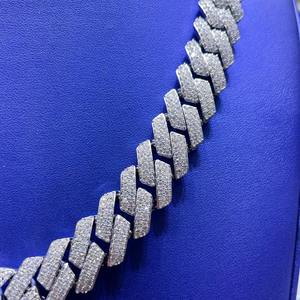 Ensemble de main VVS Moissanite diamant 925 argent Sterling glacé Hip Hop chaîne cubaine haut de gamme Fine bijoux de mode fournisseur indien - Product Image 4