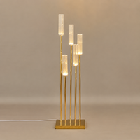 Candelabro Dorado con Diseño de Flor de Ciruelo para Pasillo, Decoración de Escenario, Decoración para Eventos, Decoración para Bodas