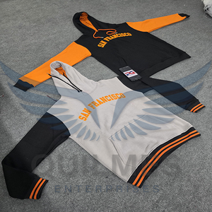 Sweat-shirt unisexe style universitaire San Francisco gris et noir, uni, broderie frontale, logo personnalisé, service OEM - Product Image 6