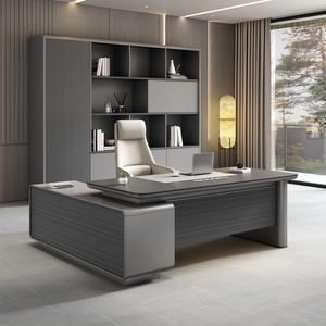 Bureau de direction moderne en forme de L, table de luxe en bois sur mesure avec panneau extensible facile à assembler pour l'administration hospitalière - Product Image 5