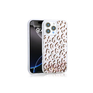 Coque en silicone imprimée avec paillettes liquides de luxe Netzy pour iPhone 14 Pro Max, transparente, antichoc, dos souple en PC, A53 - Product Image 1