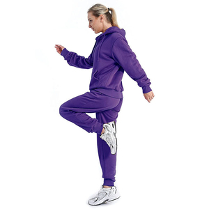 Trajes Deportivos de Invierno para Mujer de Alta Calidad, Diseño Personalizado, Cuello con Capucha, Patrón Sólido, 100% Algodón, Antibacteriano, Cintura Elástica - Product Image 4