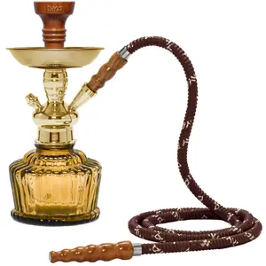 Premium Quality Glass Hookah Set Portable Gold Shisha Hookah with Hose Barware Smoking Tool Tobacco Flavor Hookah for Weddings