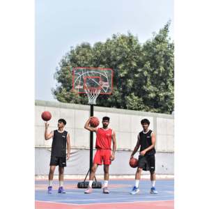 Stag Iconic Dunk Shot Basketball Unit, hauteur réglable, structure métallique robuste avec panneau arrière et anneau en verre trempé - Product Image 2