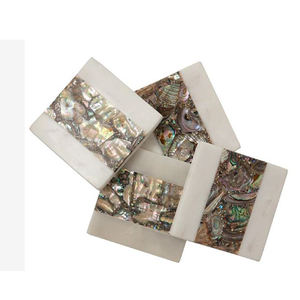 Pares de 4 posavasos de piedra de forma cuadrada Material de fregona de mármol Posavasos de decoración de mesa de comedor de calidad premium exclusivos - Product Image 6