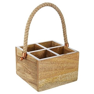 Caddy de madera de mango de Acacia sin terminar de diseño personalizado, venta al por mayor, exportador de vajilla, fabricante de Caddy de madera hecho a mano - Product Image 5