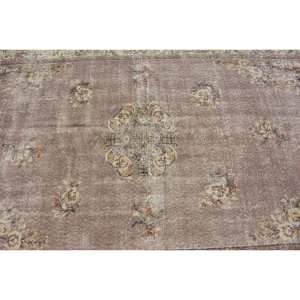 Tapis turc marron et beige vintage 5x8,9 pieds tissage plat Patchwork Design laine matériel pour les décorations de salon - Product Image 5