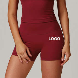 Mayoristas de ropa deportiva informal con logotipo personalizado, pantalones cortos de motociclista para correr y entrenar de cintura alta para mujer, ropa deportiva para gimnasio - Product Image 3