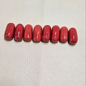 พลอยปะการังแดงธรรมชาติจากอิตาลี, พลอยร้อยเครื่องประดับแบบเม็ดเดี่ยว, รูปทรงไข่คู่, คุณภาพดี, ขนาดแหวนที่ดีกว่า - Product Image 1