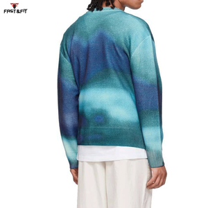 Pull à col rond imprimé sur le devant personnalisable à la vente chaude, tricot anti-rides, séchage rapide, pull en laine/cachemire pour homme - Product Image 3