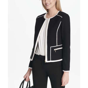 Giacca da Donna Calvin Klein Nera Taglia XL 2 con Bordi a Contrasto, Stagione Autunnale, in Maglia, Pelle Sintetica, Sherpa, Pelle di Pecora, Tinta Unita - Product Image 1