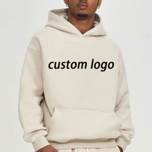 เสื้อฮู้ดดี้ผู้ชายทรงปกติสีดำ พิมพ์ลายดิจิตอลตามสั่ง ดีไซน์ลายนูนใหม่ ผ้าฝ้าย 100% มีกระเป๋า ใส่ได้ในฤดูหนาว ขายส่ง - Product Image 1