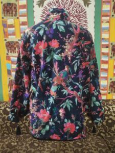 Bata de terciopelo corta con estampado de pájaros, chaqueta Bohemia, bata de estilo Kimono japonés, abrigo suave y cómodo, bata de terciopelo de algodón - Product Image 3