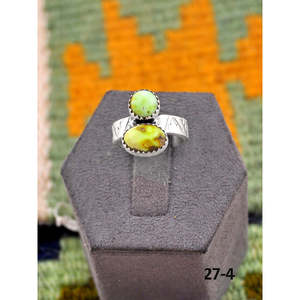 Bague ajustable style Southwest en turquoise Palomino et argent sterling, sertie clos, style bohème affirmé, pour usage quotidien, pierre taille poire - Product Image 4