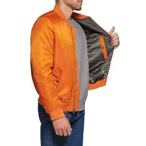 Chaquetas de bombardero de béisbol naranja Ropa de hombre Estilo de calle alta Chaqueta de béisbol universitaria de satén impermeable de manga larga para hombres - Product Image 6